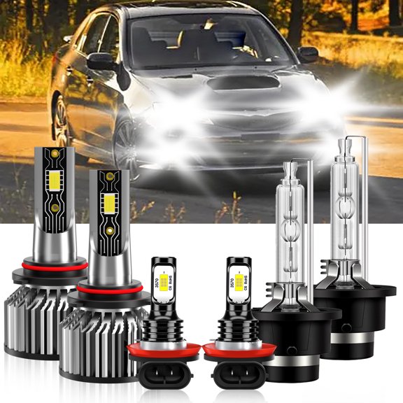 TXBILMOO 6x Combo LED HID Headlight High/Low Bulbs+Fog Lamp Compatible for Subaru Impreza 2015-2016