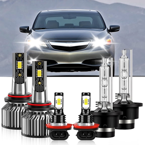TXBILMOO Compatible for Acura ILX 2013-2015 LED HID Headlight Kit+Fog Light Bulbs Combo 6500K White