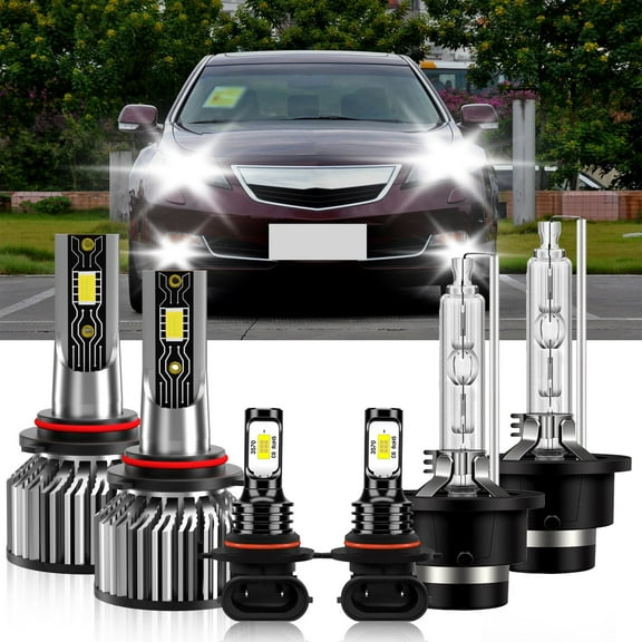 TXBILMOO Compatible for Acura TL 2002-2003 6x LED HID Headlight High Low Beam + Fog Light Bulbs Kit