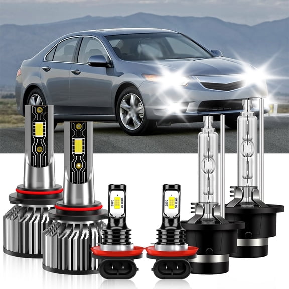 TXBILMOO Compatible for Acura TSX 2009-2014 LED HID Headlight Hi Low Beam Fog Light Bulb 6500K White