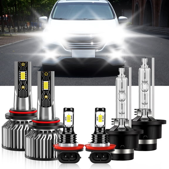 TXBILMOO Compatible for Honda Odyssey 2011-2018 6x Combo LED HID Headlight Hi/Lo Bul+Fog Lamp 6500K