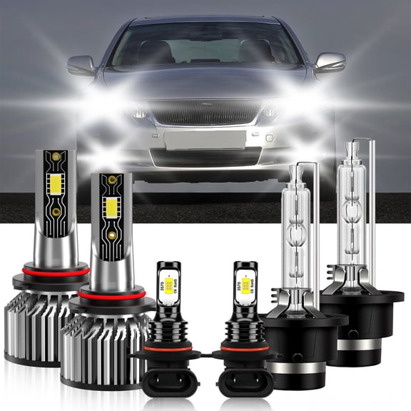 TXBILMOO Compatible for Lexus GS300 1998-2004 Combo LED HID Headlight High Low+Fog light Bulbs 6500K