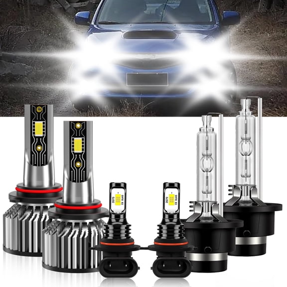 TXBILMOO LED HID Headlight Bulbs+Fog Light Kit Super bright Compatible for Subaru Impreza 2006-2011
