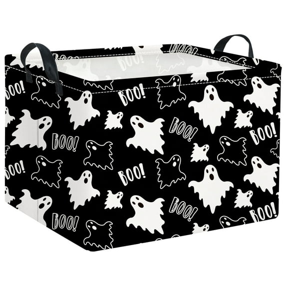 TXCENY Rectangular Kids Storage Basket Gift Basket Baby Storage Basket Cute Kids Toy Storage Bin Organizer Shelf Book Basket Room Decor(Black Ghost)
