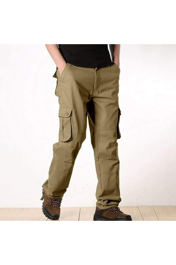 Cargo Pants for Men Men's Work Pants Hiking Cargo Pants Six Pockets Outdoor Ripstop Multi Pockets Breathable Cotton Pants Size:29-44