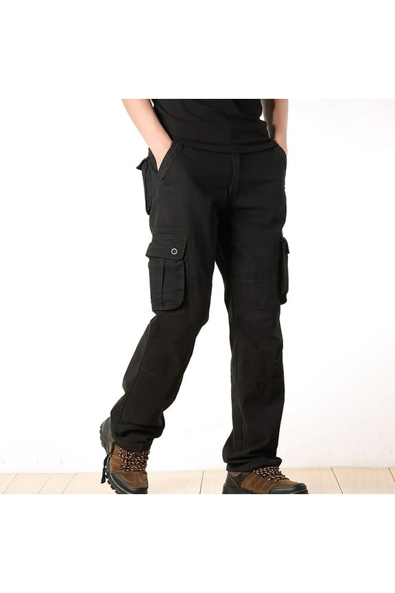 Cargo Pants for Men Men's Work Pants Hiking Cargo Pants Six Pockets Outdoor Ripstop Multi Pockets Breathable Cotton Pants Size:29-44