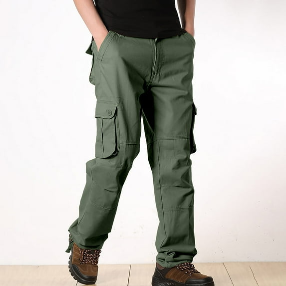 TXGREN Cargo Pants for Men Men's Work Pants Hiking Cargo Pants Six Pockets Outdoor Ripstop Multi Pockets Breathable Cotton Pants Size:29-44