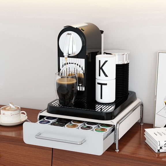TXRUME Coffee Pod Storage Drawer for Nespresso Vertuo Capsules, Countertop Pod Organizer Holder for Coffee Station, Home, Office, Small, White