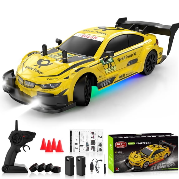 TXT-MATRIX 1:20 Scale 4WD RC Drift Car, 2.4G Wireless Remote, Front/Rear LED Lights, ABS Body, 22KM/H Speed