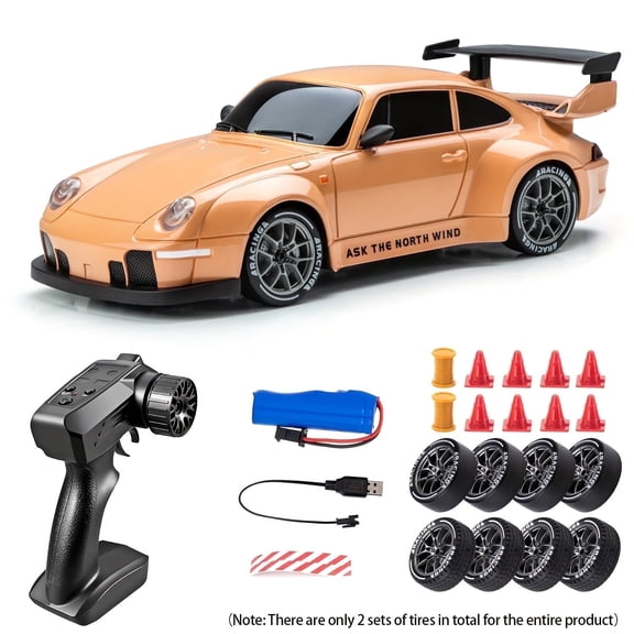 TXT-MATRIX 1:24 Scale RC Drift Car - 2.4GHz 4WD High-Speed Remote Control Car with LED Lights & Racing Kit