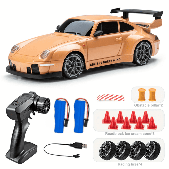 TXT- MATRIX 1:24 Scale RC Drift Car - 2.4GHz 4WD High-Speed Remote Control Car with LED Lights & Racing Kit, Pink