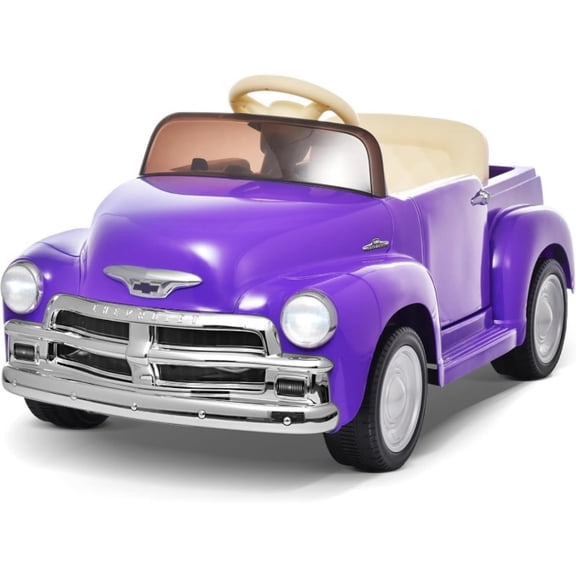 TXT-MATRIX Chevrolet 11200 Ride on Car - 12V Electric Ride On with Parent Control - 7AH Battery, 2.4G Remote Control, 3-Speed, Storage Space & Music - Retro Style Car