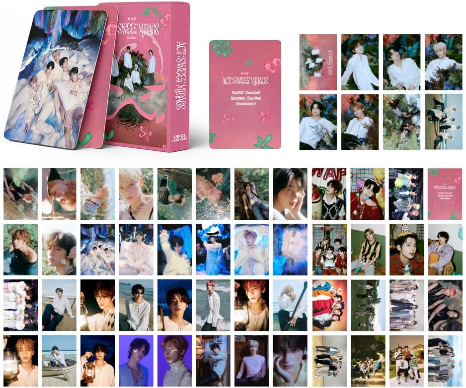 TXT Photo Cards 55pcs TXT Lomo Cards TXT ACT SWEET MIRA Novel Album Cards TXT Mini Lomo Cards TXT 2023 Photo Cards Gift for Fans