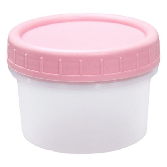 TXYRDXK 1 Pack-4oz Freezer Storage Containers, Plastic Food Storage Containers with Twist Top Lids, BPA Free and Reusable Soup Containers with Lid, Microwave and Dishwasher Safe(Pink)