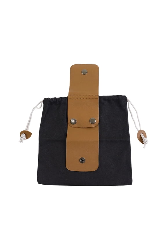 1 Pack Mushroom Foraging Bag, Collapsible Waxed Canvas Bag, Leather Foraging Pouch Basket for Camping, Hiking Hunting, Grocery Storage