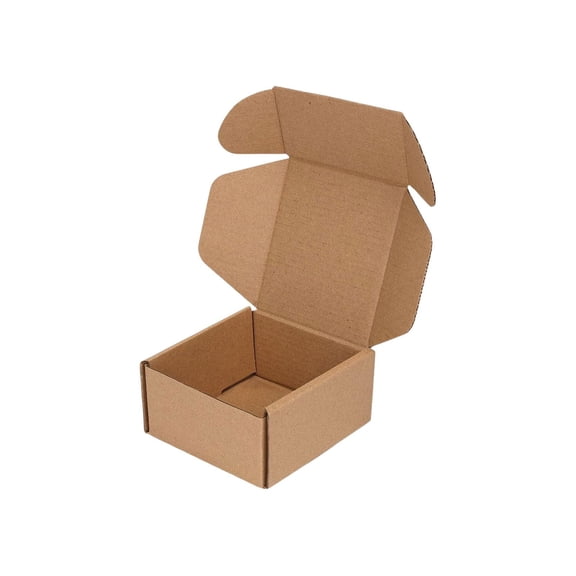 TXYRDXK 1 Pack Small Shipping Box 4x4x2'' Corrugated Small Cardboard Box for Shipping, Recyclable Packaging Box for Business, Mailer, Gift Packing, Crafts Packing, Jewelry Box, Brown