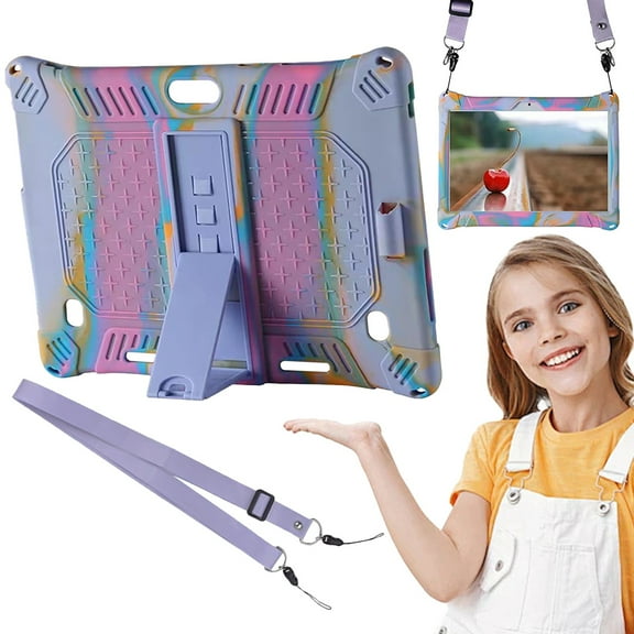 TXYRDXK 10/10.1 inch Silicone Tablet Case with Stylus Pen & Shoulder Strap, Moderness 10.1" Case, Soft Portable Protective Cover for 10/10.1 inch