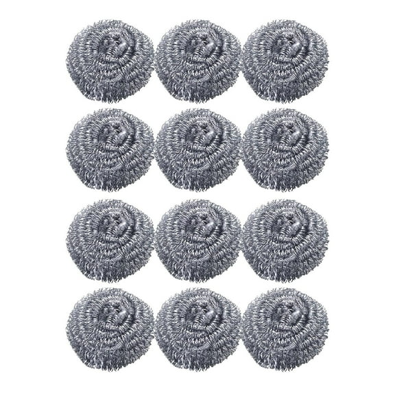 TXYRDXK 12Pcs Steel Wool Scrubber Pads for Cleaning Dishes, Pans, Pots, Ovens, Grills, Sinks - Stainless Steel Scrubbers for Kitchen