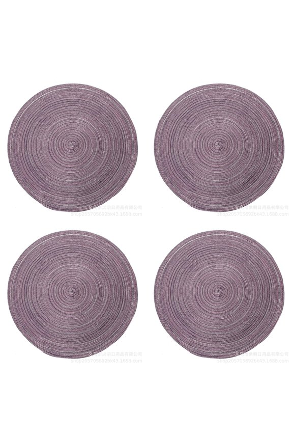 15 inch Round Braided Placemats Set of 4 Non Slip Heat Resistant Cotton Polyester Table Mats Washable Place Mats for Kitchen Dining Party Table Decor