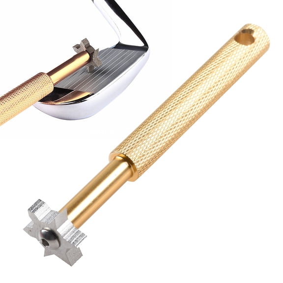 TXYRDXK Groove Sharpener with 6 Heads - Golf Club Groove Sharpener Re-Grooving Tool and Cleaner for All Irons Pitching Sand Lob Gap and Approach Wedges and Utility Clubs