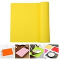 thumbnail image 1 of TXYRDXK Large Silicone Table Mat, Food-Grade Silicone Mat for Crafts Dinner Placemat Desk Countertop Waterproof Protector Heat Insulation Kitchen Pastry Rolling Dough Pad (Yellow, 16 x 12 Inch), 1 of 9