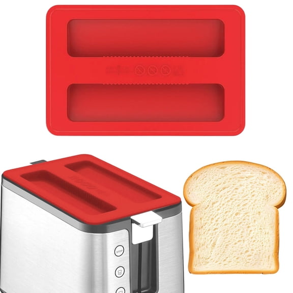 TXYRDXK Silicone Toaster Top Cover, 1PCS Toaster Cover Red Bread Maker Dust Machine Covers Protector Lid Sandwich Machine Part Accessories, 6 x 4 inch