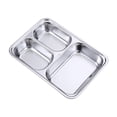 thumbnail image 1 of TXYRDXK Stainless Steel Divided Plates Tray, 3 Section Stainless Steel Plate, Compact Serving Platter Dinner Dishes Snack, Picky Eaters, Campers, Picnic and Portion Control, BPA Free, Silver, 1 Pack, 1 of 2
