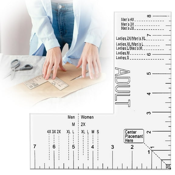 TXYRDXK Tshirt Ruler Guide for Vinyl Alignment - Left Chest, Tee Measurement Template, Tshirt Ruler Alignment Tool Placement for Heat Press for Adult Men and Women Front and Back Measurement