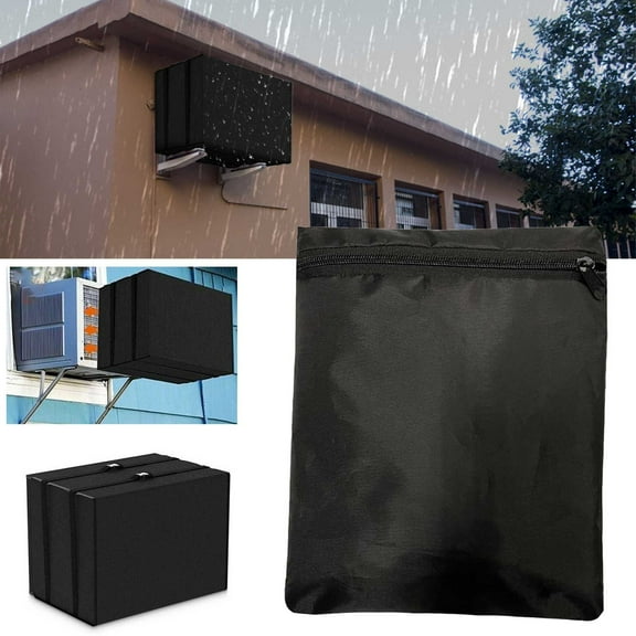 TXYRDXK Window Air Conditioner Cover Outdoor, Outside Window AC Unit Cover Black Dust-proof Waterproof Outdoor AC Protection Insulation Defender (17Wx13Dx12H)