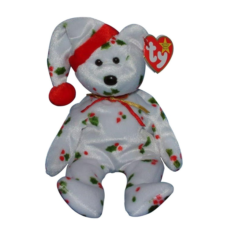 取ty Beanie Babies ぬいぐるみ クリスマス Ty Beanie Baby 1998 HOLIDAY TEDDY Bear Plush White with Mistletoe