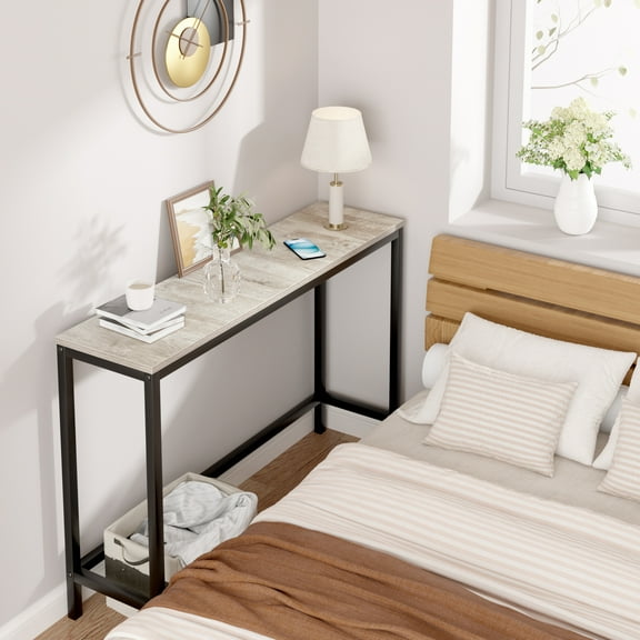 TY Arts & Culture 41.5" Wood Console Table with Sturdy Metal Frame for Entryway Living Room Hallway