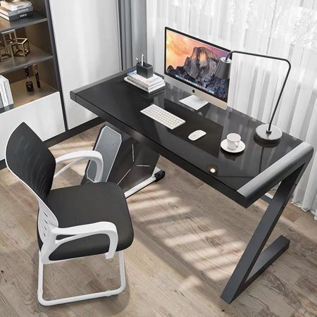 TY Arts & Culture Modern 47" Office Computer Desk Metal Frames PC Adults Latop Table Study Black