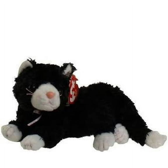 TY Beanie Babies Booties - The Black & White Cat 8" Plush (BONUS 1 FUN CHOPS)