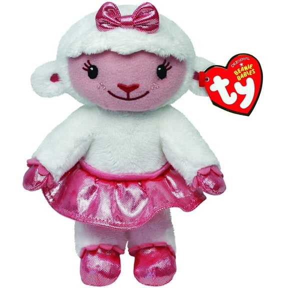 TY Beanie Babies - Doc McStuffins Stuffy - Lambie - White & Pink Lamb Small 7.5" Plush