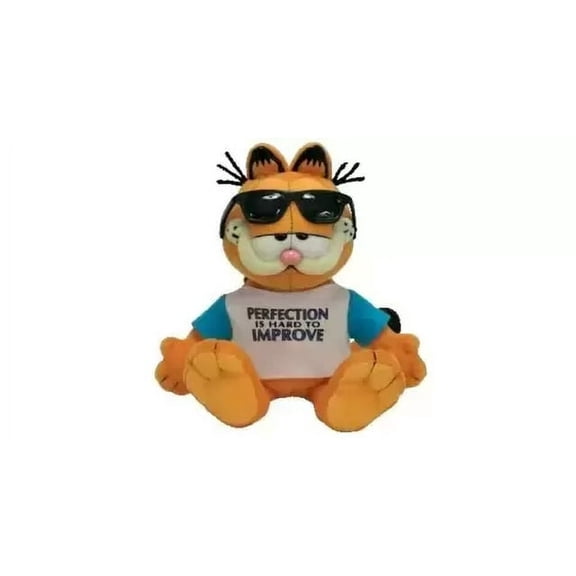 TY Beanie Babies - Garfield the Cat Perfection Is Hard To Improve Regular Size 9" Plush (BONUS 1 FUN CHOPS & 1 ZIPPER BRACELET)(NO TY HANG TAG)