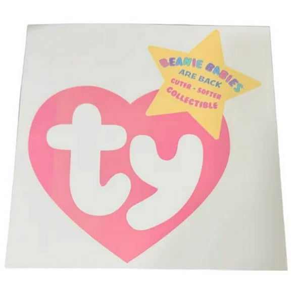 TY Beanie Babies Heart Logo WINDOW CLING DECAL [8 x 8 inches]
