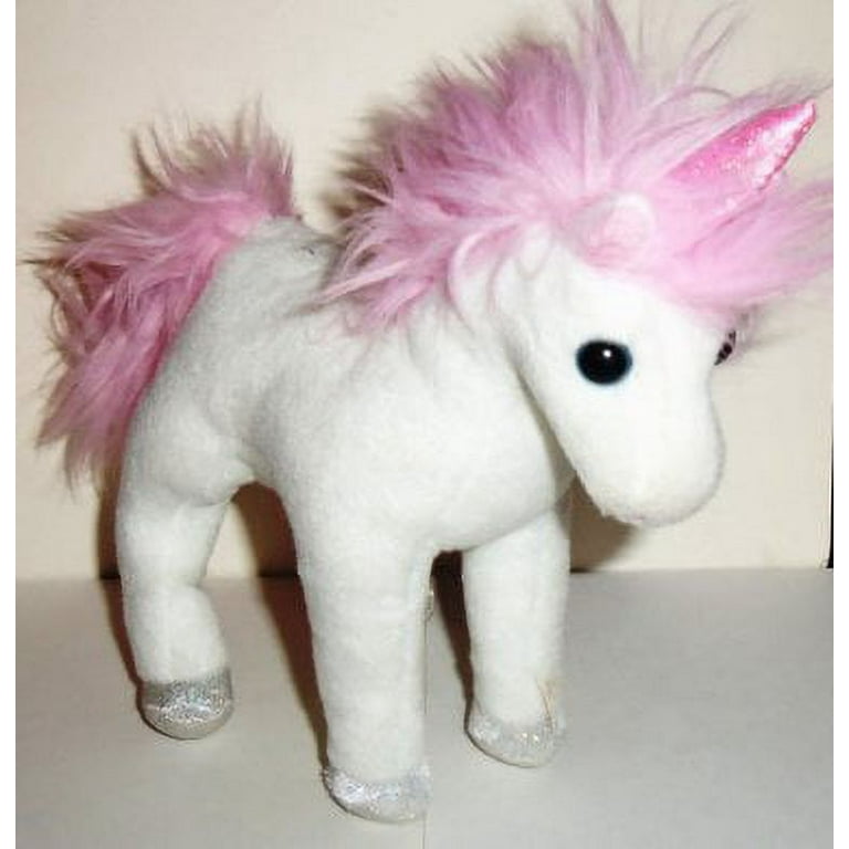 TY Beanie Babies - MYSTIC the White Unicorn Pink Mane and Horn (NO