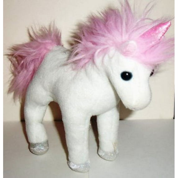 TY Beanie Babies - MYSTIC the White Unicorn Pink Mane and Horn (NO TY HANG TAG) 7" Plush