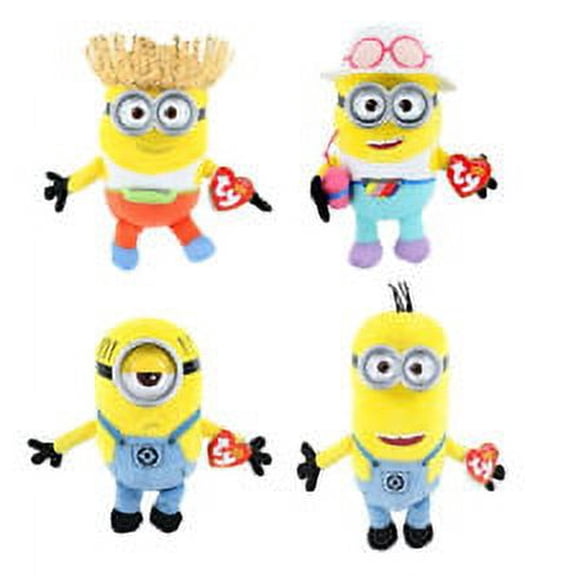 TY Beanie Babies Minions - Tim - Jerry - Mel - Dave (Set of 4) 8inch Plush