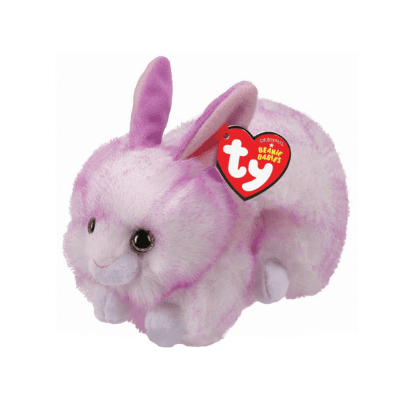 TY Beanie Babies - RYLEY the Purple Easter Bunny (Regular Size 6" Plush Glitter Eyes)(BONUS ONE FUN CHOPS)