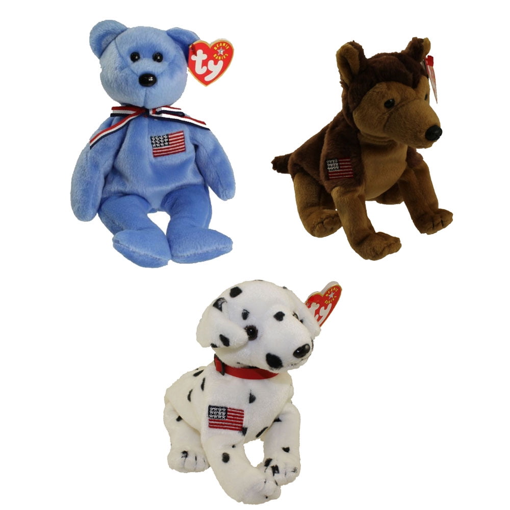 TY Beanie Babies Trio Set Rescue Courage America Tribute 9 11 Plush Collectible Toys Walmart