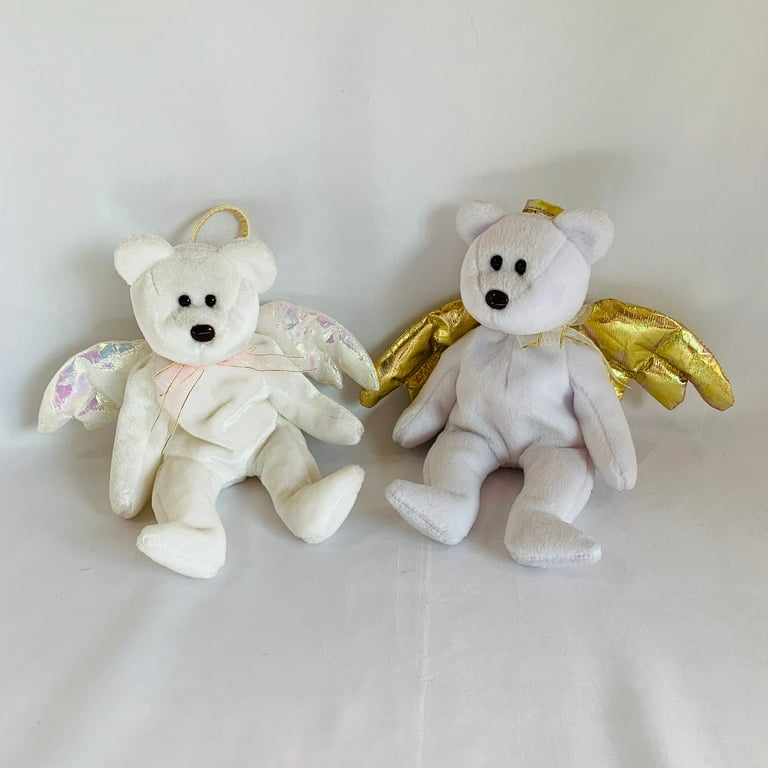 TY Beanie Babies -Set of Halo and Halo 2, Angel Bear Plush