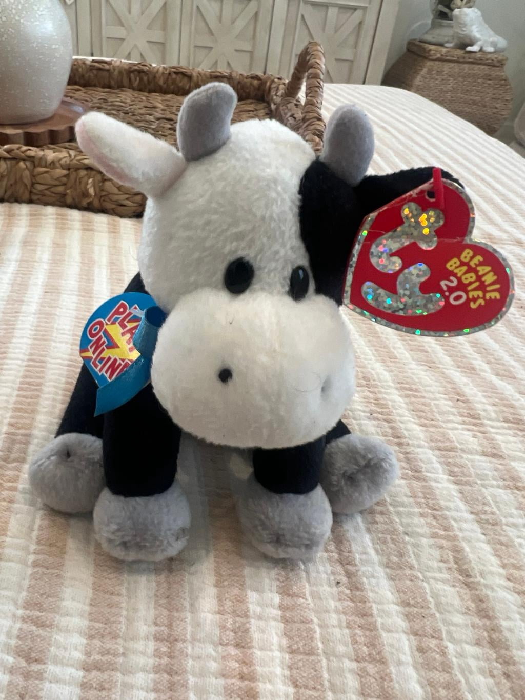 TY Beanie Baby 2.0 - CHARLIE the Cow (6 inch) - Stuffed Animal Toy New ...