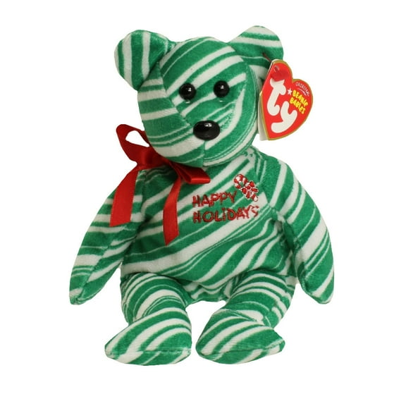 Ty Beanie Babies 2007 Holiday Teddy the Bear Green Version Christmas Plush