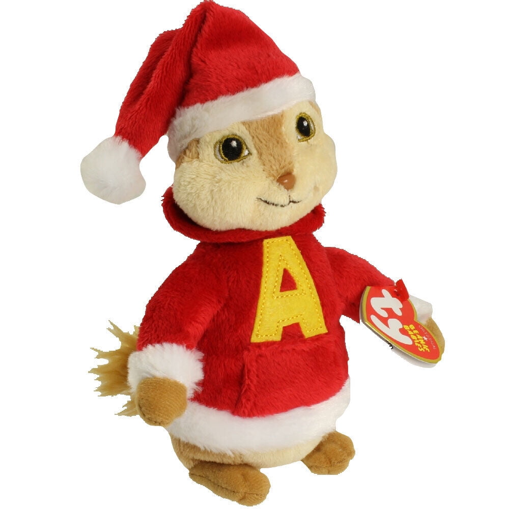 TY Beanie Baby - ALVIN with Holiday Hat Christmas Plush (Alvin & the Chipmunks) (BONUS ONE RANDOM TY ERASER)