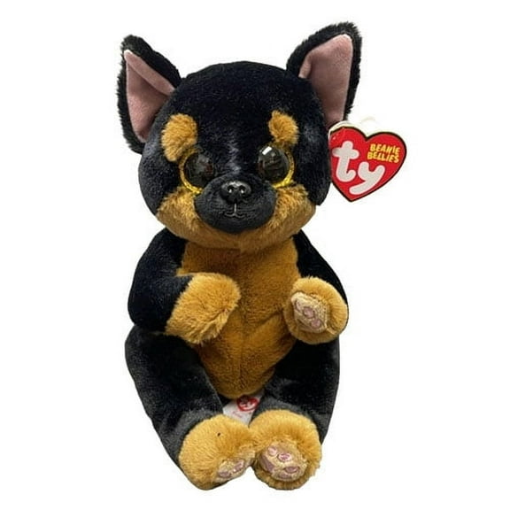 Ty Beanie Bellie Fritz - Black and Tan Dog - 6"", Black/Tan