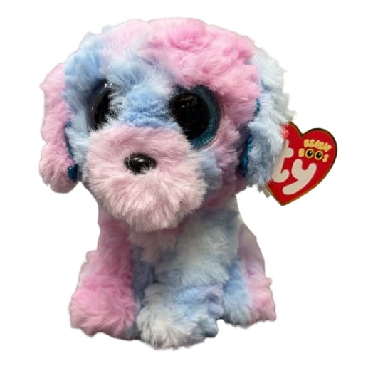 Ty Beanie Boos Poodle Flora with Big Bright Blue Eyes, The Plush with Big Bright Eyes 15 cm T37389