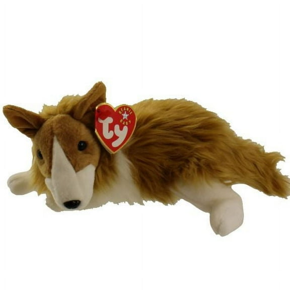 TY Beanie Baby - CASSIE the Collie Dog Plush (7" Plush) (With Fun Chops)