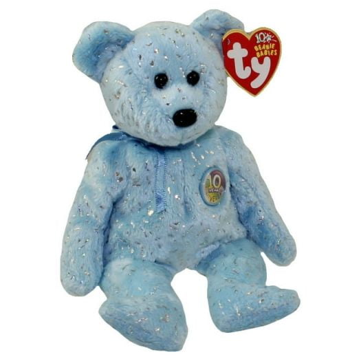 TY Beanie Baby Plush Toys DECADE the Teddy Bear (Light Blue
