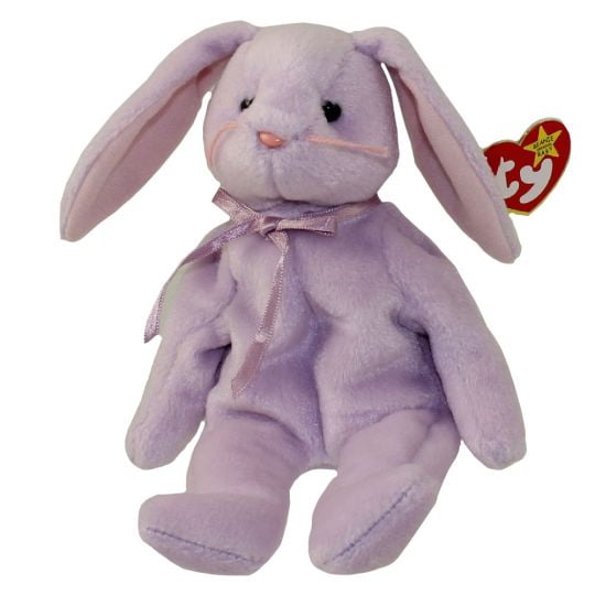 TY Beanie Baby - FLOPPITY the Purple Bunny (Regular Size) (BONUS ONE RANDOM TY ERASER)